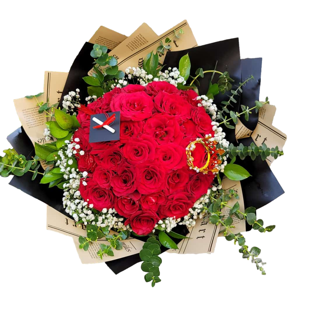 Elegant Graduation Rose Bouquet