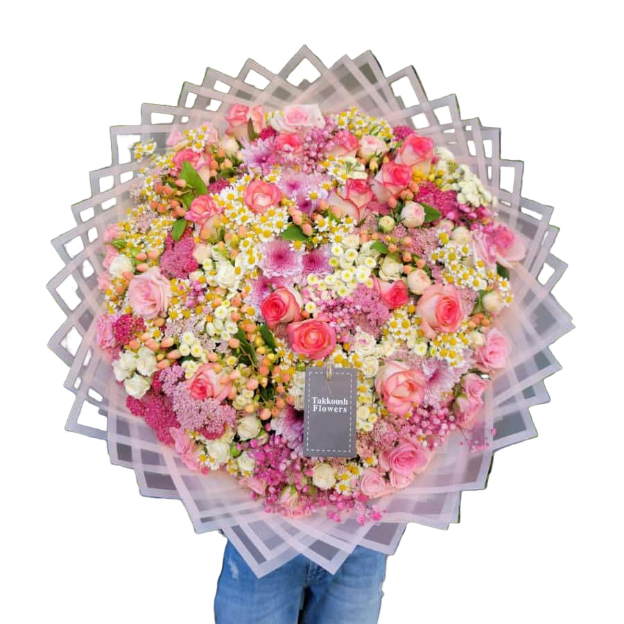 Elegant Large Pink and White Flower Bouquet