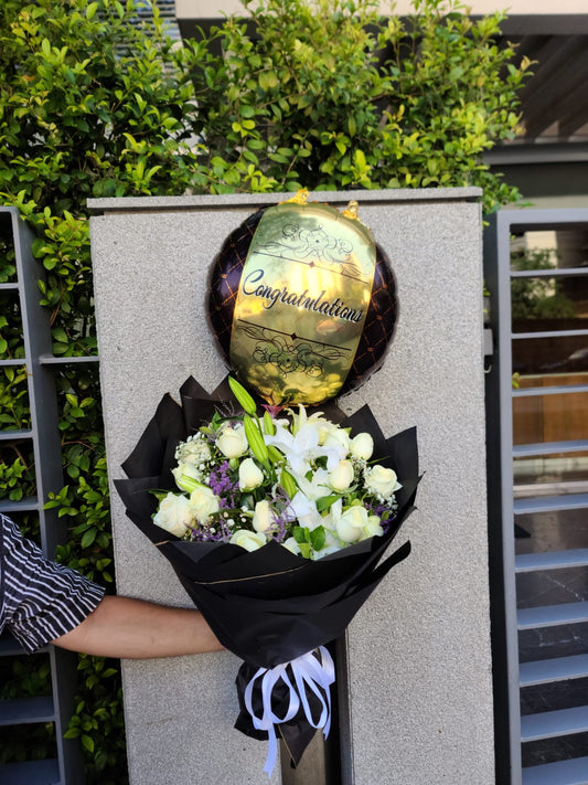 Congratulations Bouquet with Balloon