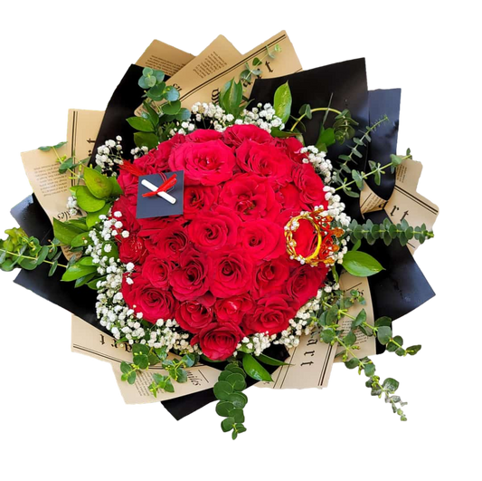 Elegant Graduation Rose Bouquet